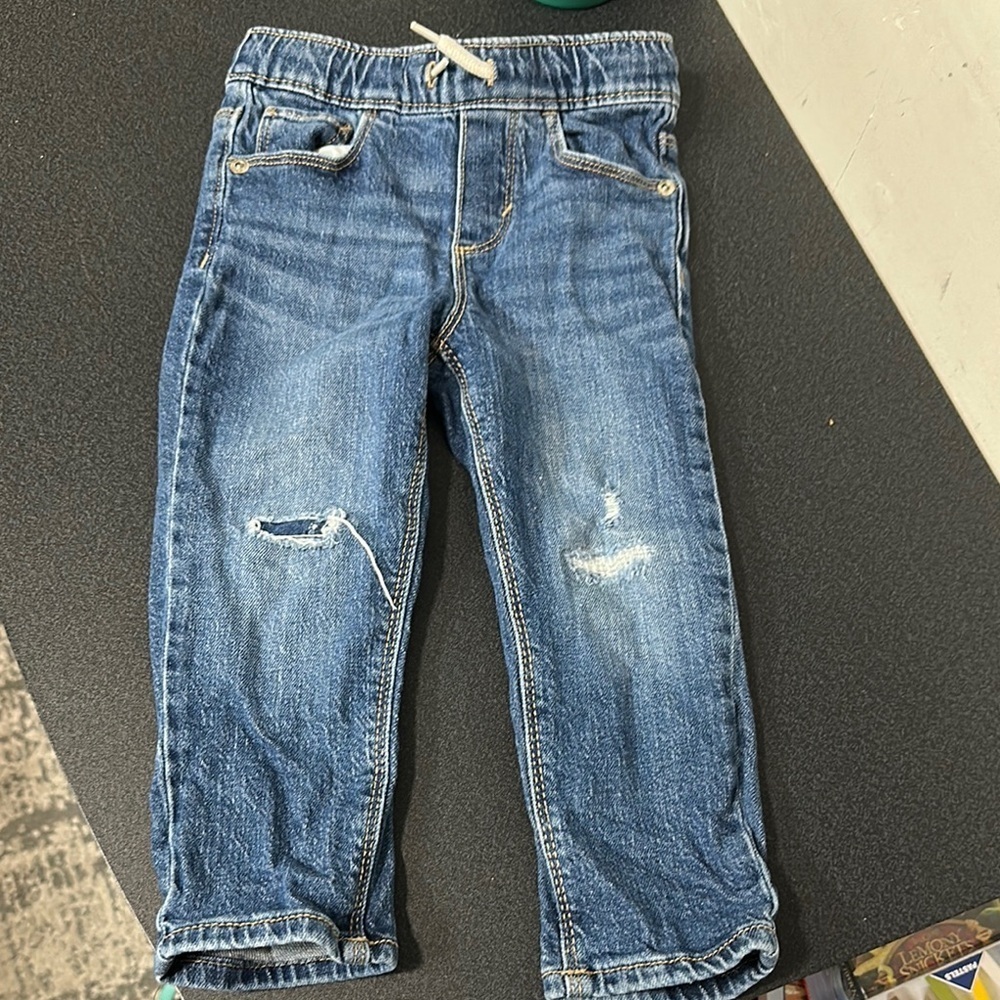 Old Navy Blue Distressed Jeans Relaxed Fit